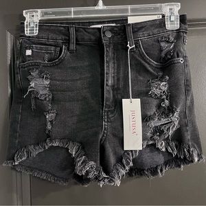 Black Denim Shorts NWT